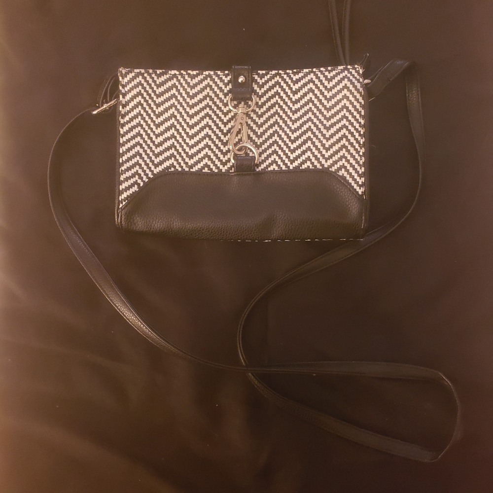 Chevron Black and White Crossbody Bag